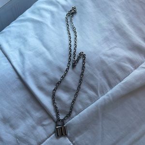 silver lock chain necklace